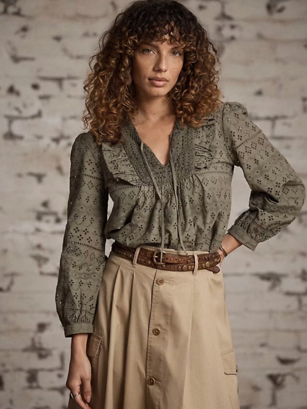 NEW RRL Ralph Lauren Eyelet Embroidered Blouse - Picture 6 of 15